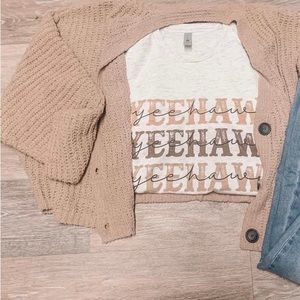 Love Tree Knit Button up Cardigan